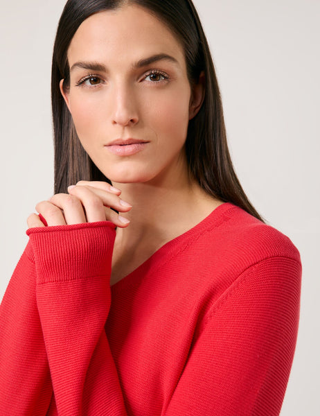 Cotton Knit with V-Neck