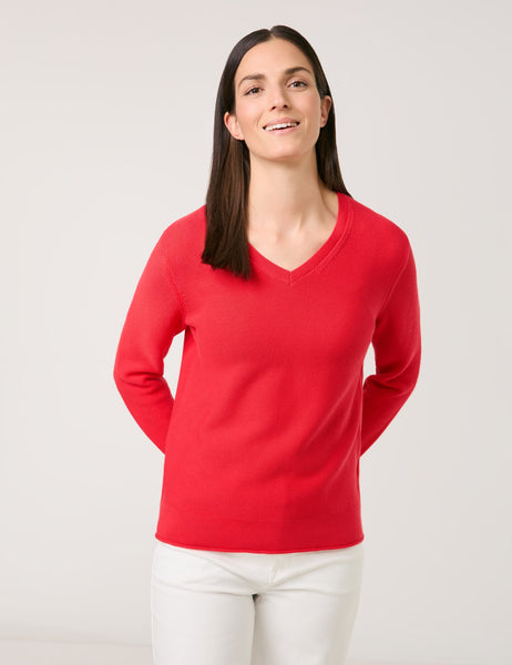 Cotton Knit with V-Neck