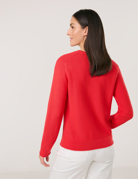 Cotton Knit with V-Neck