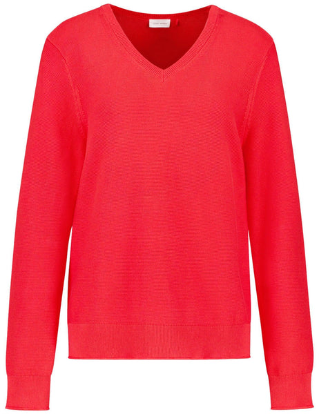Cotton Knit with V-Neck