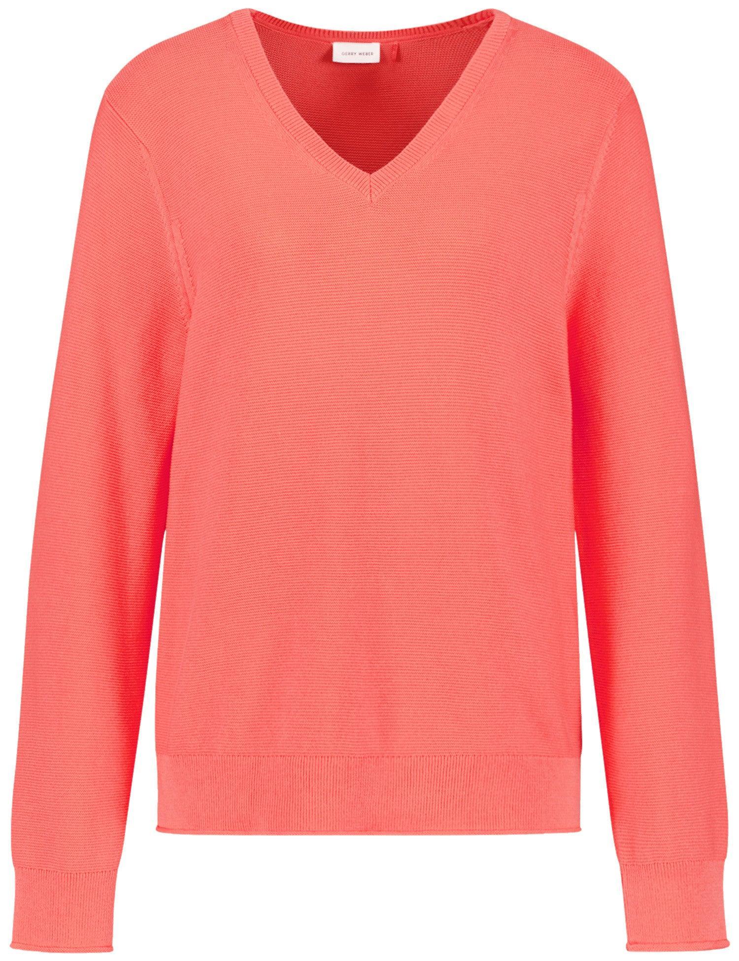 Cotton Knit with V-Neck