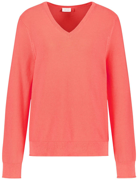 Cotton Knit with V-Neck