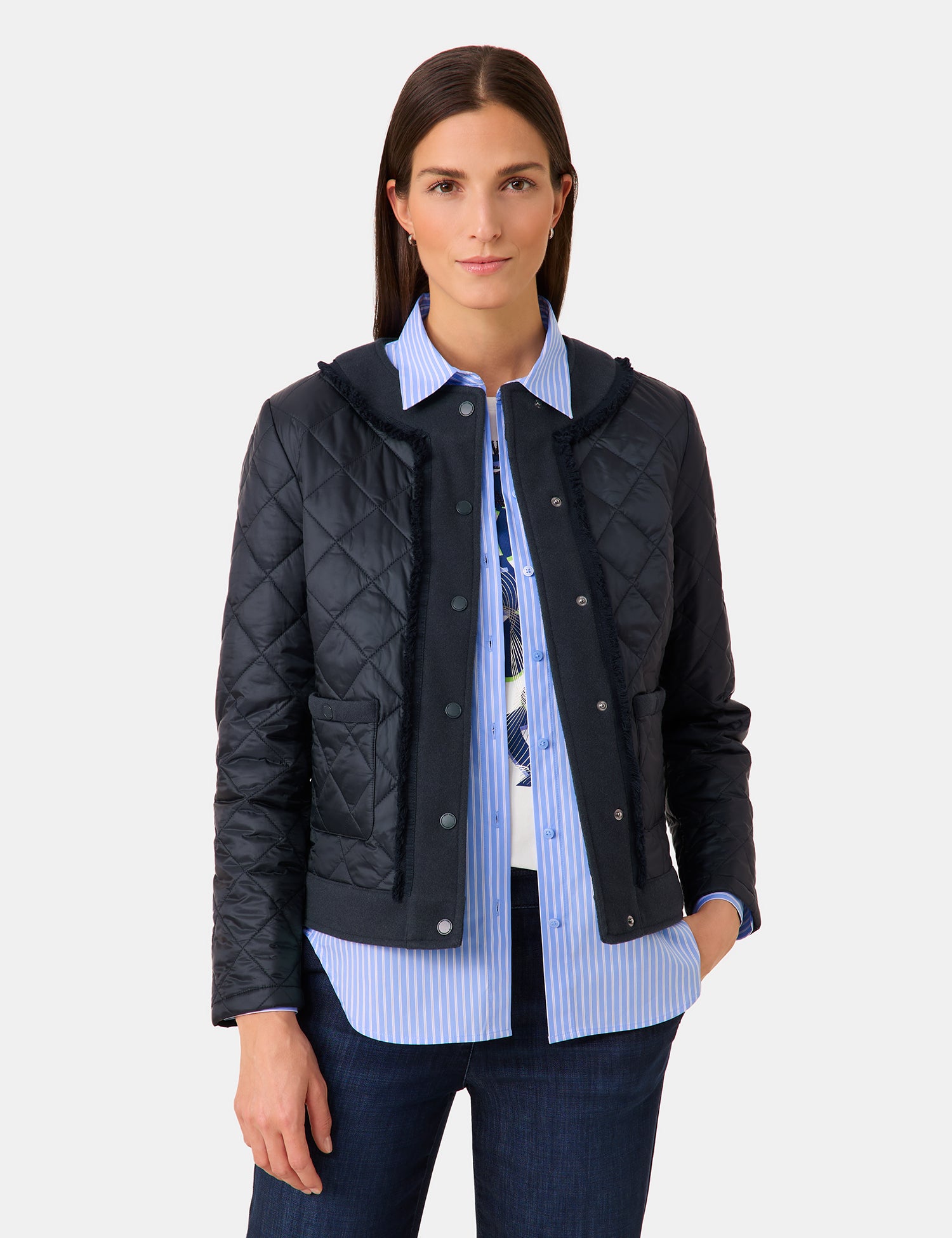 Jacket with Quilting in Navy