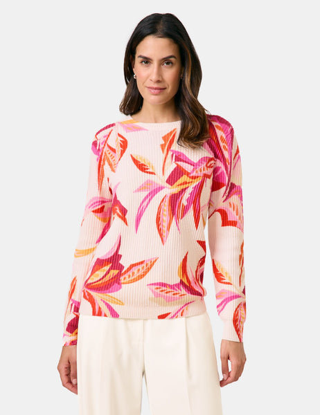 Floral Ribbed Knit