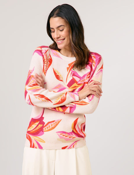 Floral Ribbed Knit
