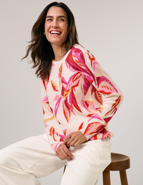 Floral Ribbed Knit