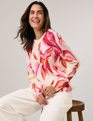 Floral Ribbed Knit