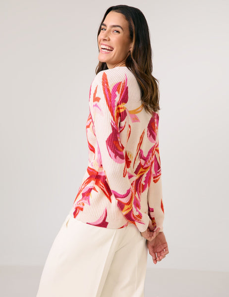 Floral Ribbed Knit