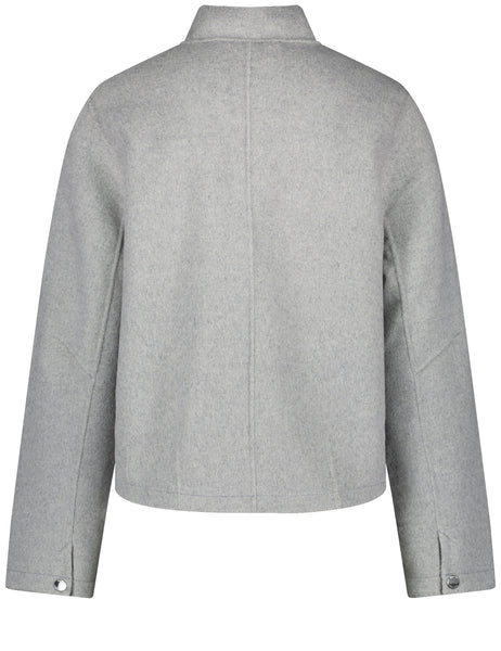 Double-Face Wool-Blend Zippered Jacket