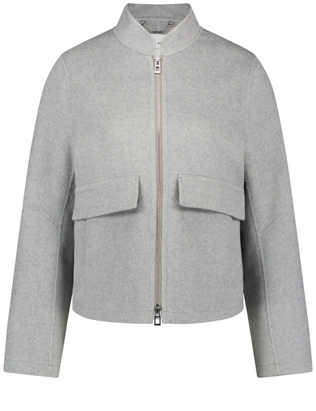 Double-Face Wool-Blend Zippered Jacket