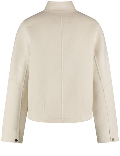 Double-Face Wool-Blend Zippered Jacket