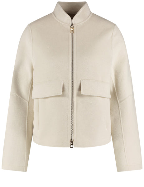 Double-Face Wool-Blend Zippered Jacket