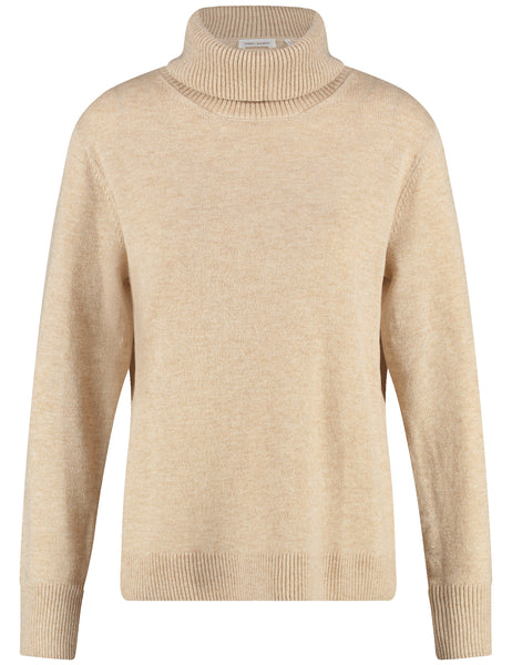 Wool/Cashmere Knit in Roll-Neck