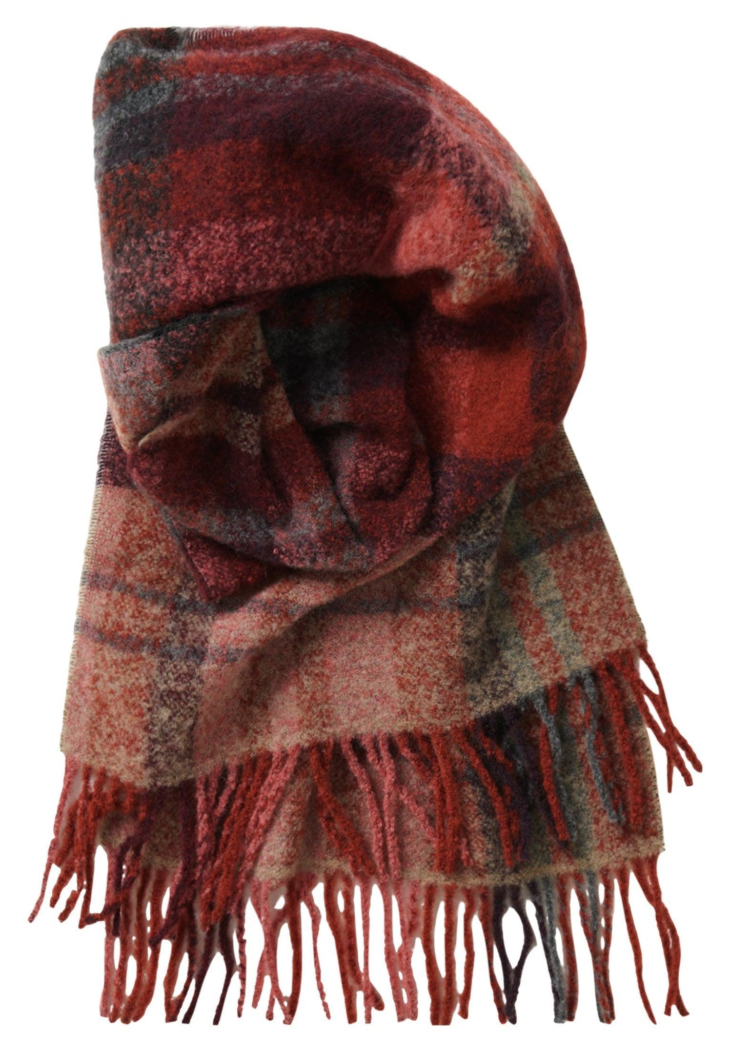 Checked Scarf in Wool Blend