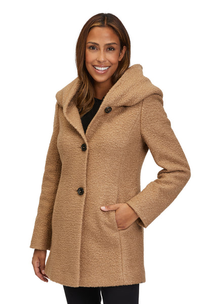 Boucle Coat with Hood