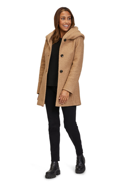 Boucle Coat with Hood