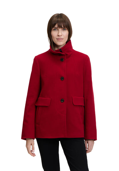 Short Coat with Stand-Up Collar