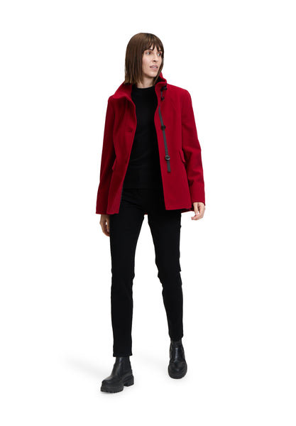 Short Coat with Stand-Up Collar