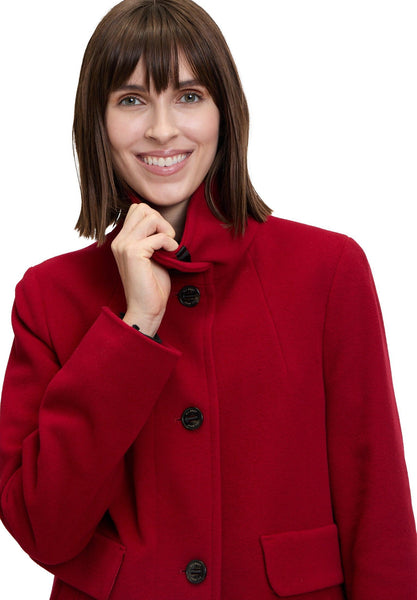 Short Coat with Stand-Up Collar