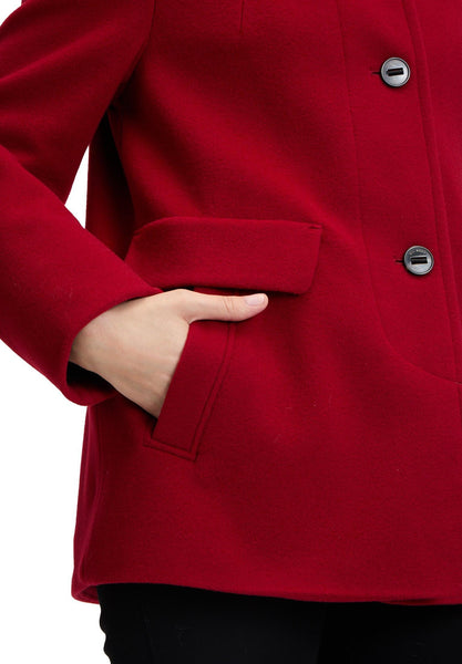 Short Coat with Stand-Up Collar