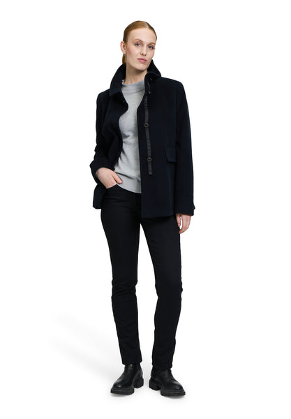 Short Coat with Stand-Up Collar