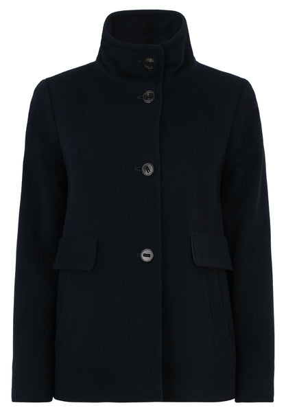 Short Coat with Stand-Up Collar