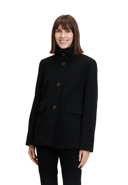Short Coat with Stand-Up Collar