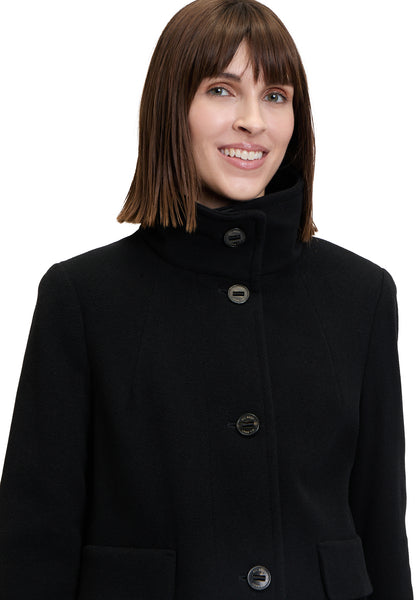 Short Coat with Stand-Up Collar