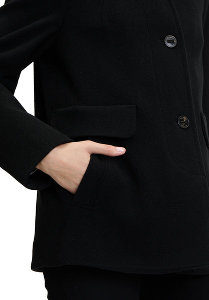 Short Coat with Stand-Up Collar