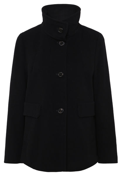 Short Coat with Stand-Up Collar