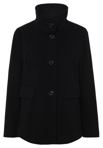 Short Coat with Stand-Up Collar