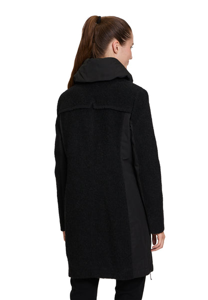 Wool Blend Coat with Gathered Collar