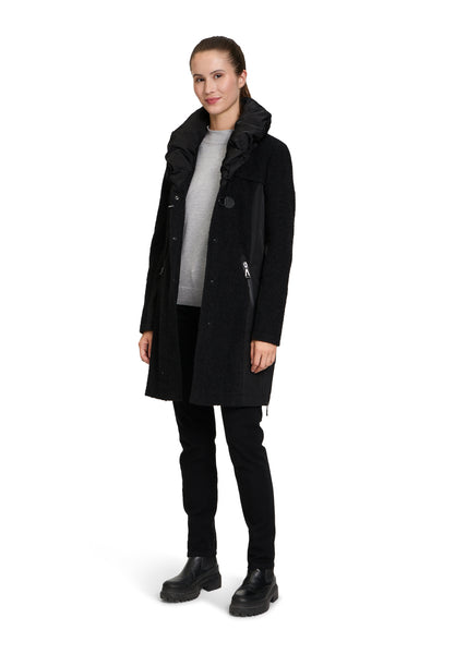 Wool Blend Coat with Gathered Collar