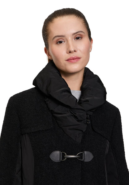 Wool Blend Coat with Gathered Collar