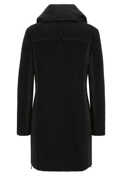 Wool Blend Coat with Gathered Collar