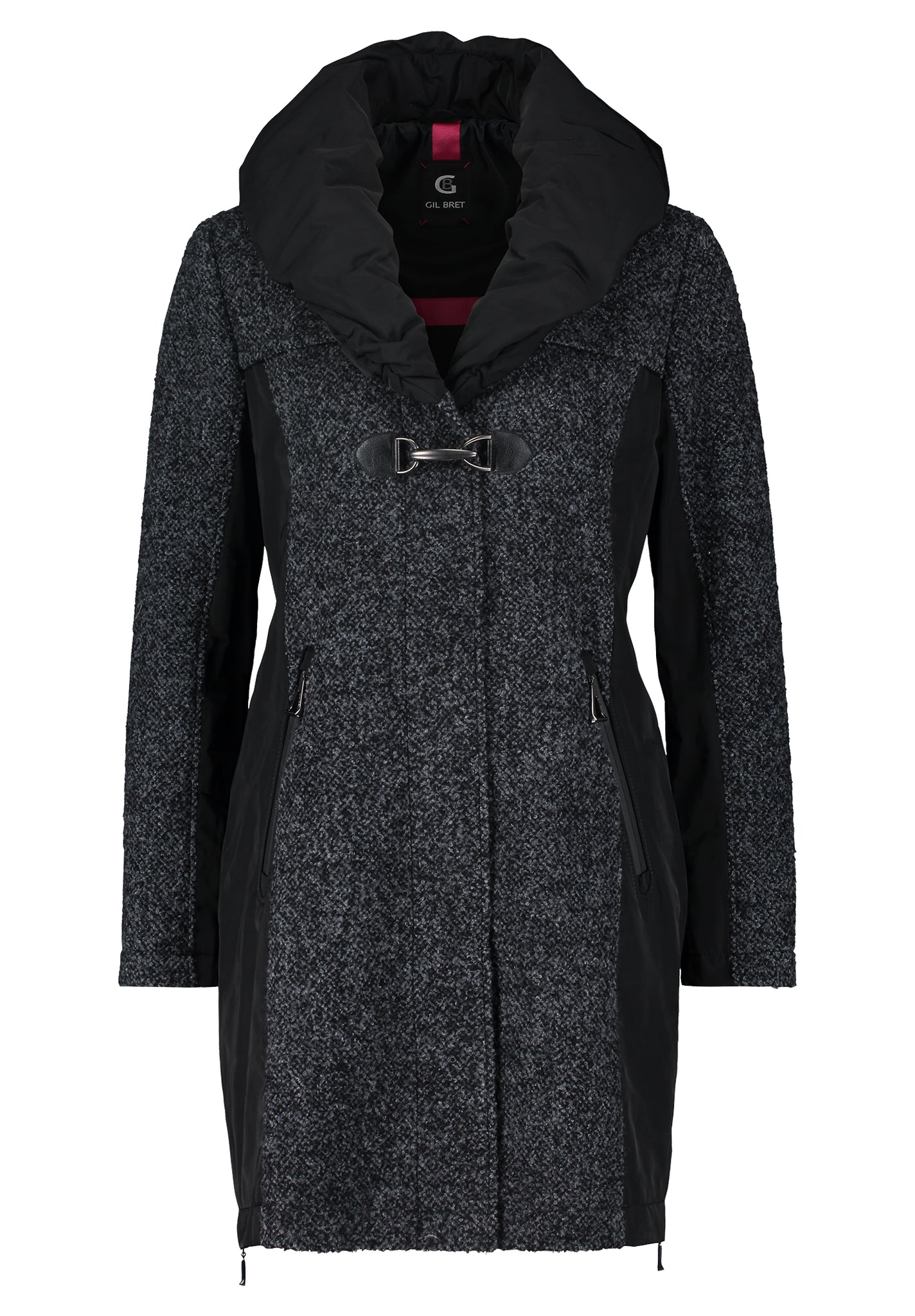 Wool Blend Coat with Gathered Collar