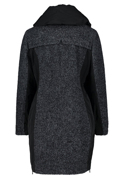 Wool Blend Coat with Gathered Collar