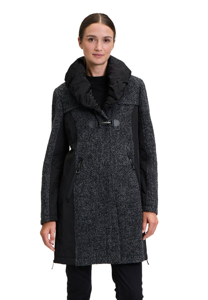 Wool Blend Coat with Gathered Collar