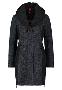 Wool Blend Coat with Gathered Collar