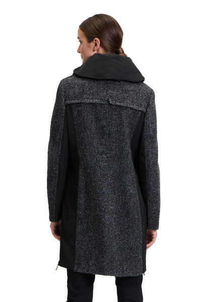 Wool Blend Coat with Gathered Collar