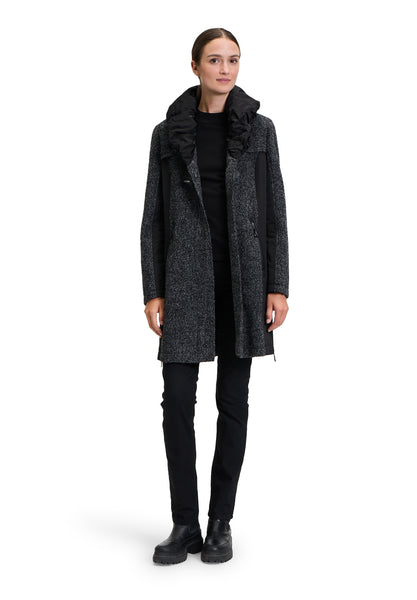 Wool Blend Coat with Gathered Collar