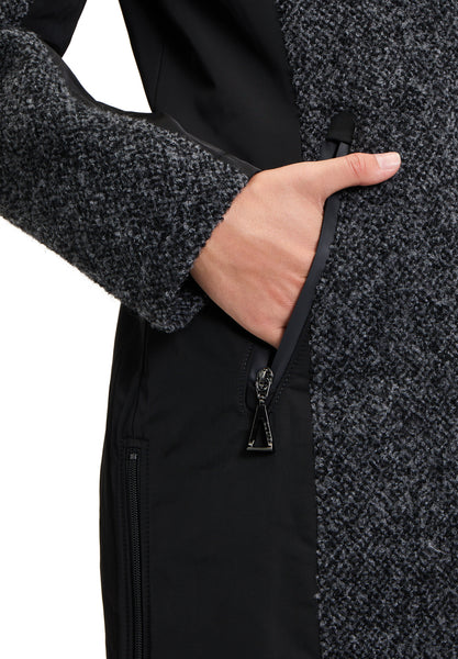 Wool Blend Coat with Gathered Collar