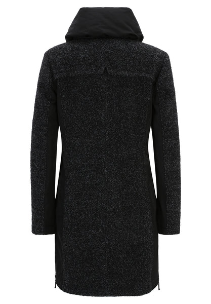 Wool Blend Coat with Gathered Collar