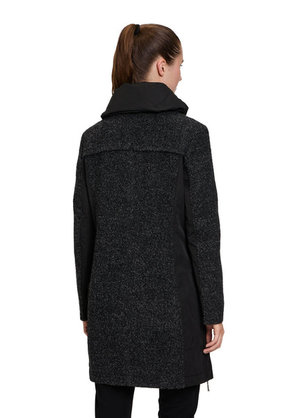 Wool Blend Coat with Gathered Collar