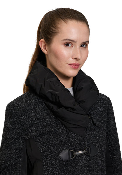 Wool Blend Coat with Gathered Collar