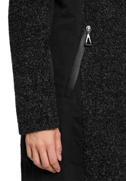 Wool Blend Coat with Gathered Collar