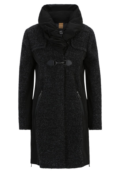 Wool Blend Coat with Gathered Collar