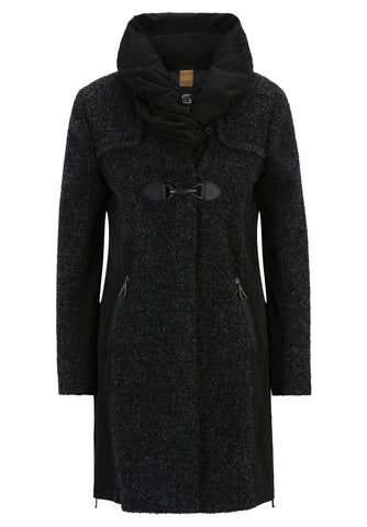 Wool Blend Coat with Gathered Collar