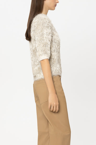 Faux Fur Shortsleeve Knit