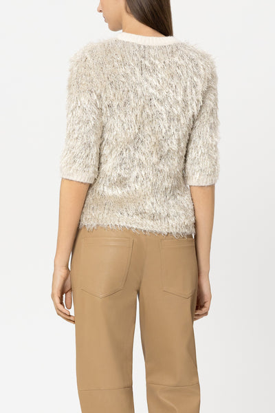 Faux Fur Shortsleeve Knit
